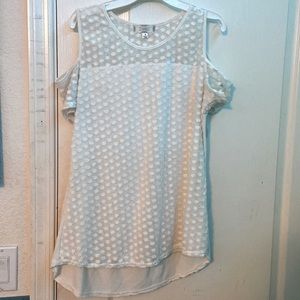 Sheer white polka dot top